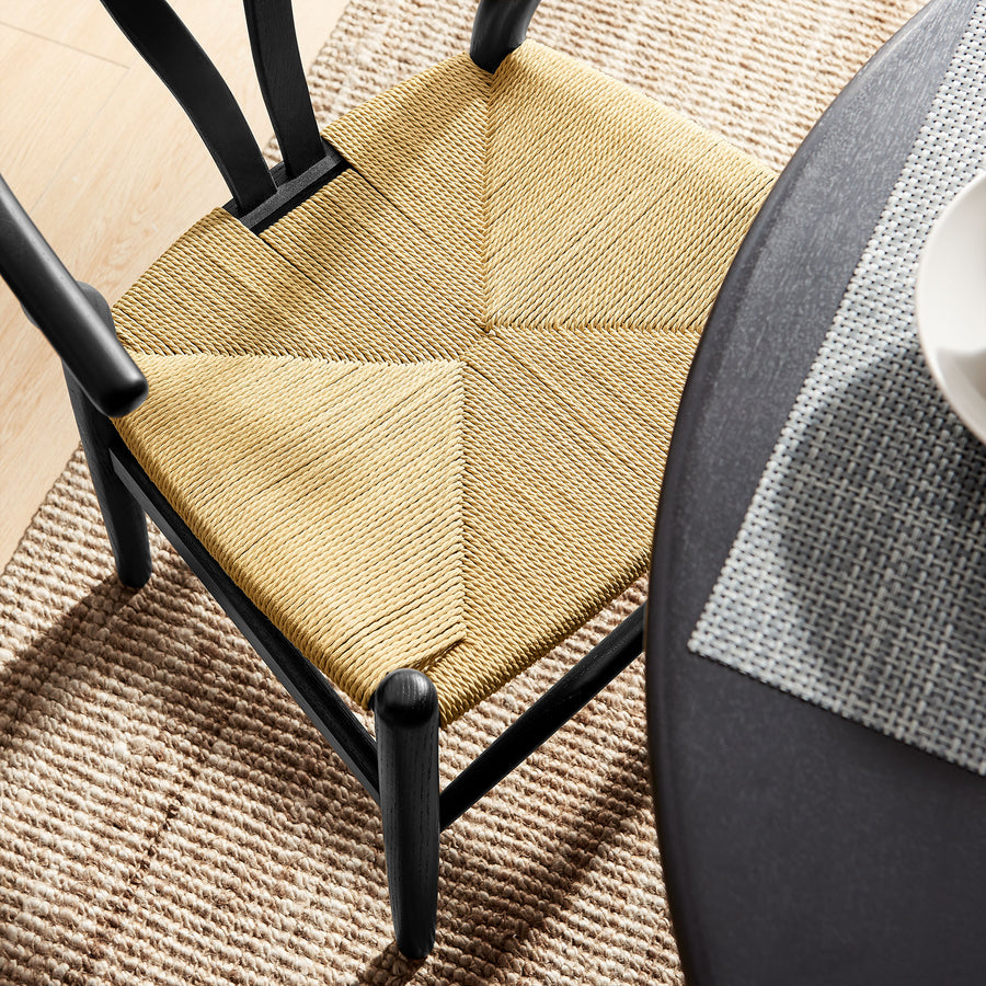 Sisal 29" Wood Dining Chair in Black