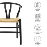 Sisal 29" Wood Dining Chair in Black