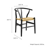Sisal 29" Wood Dining Chair in Black