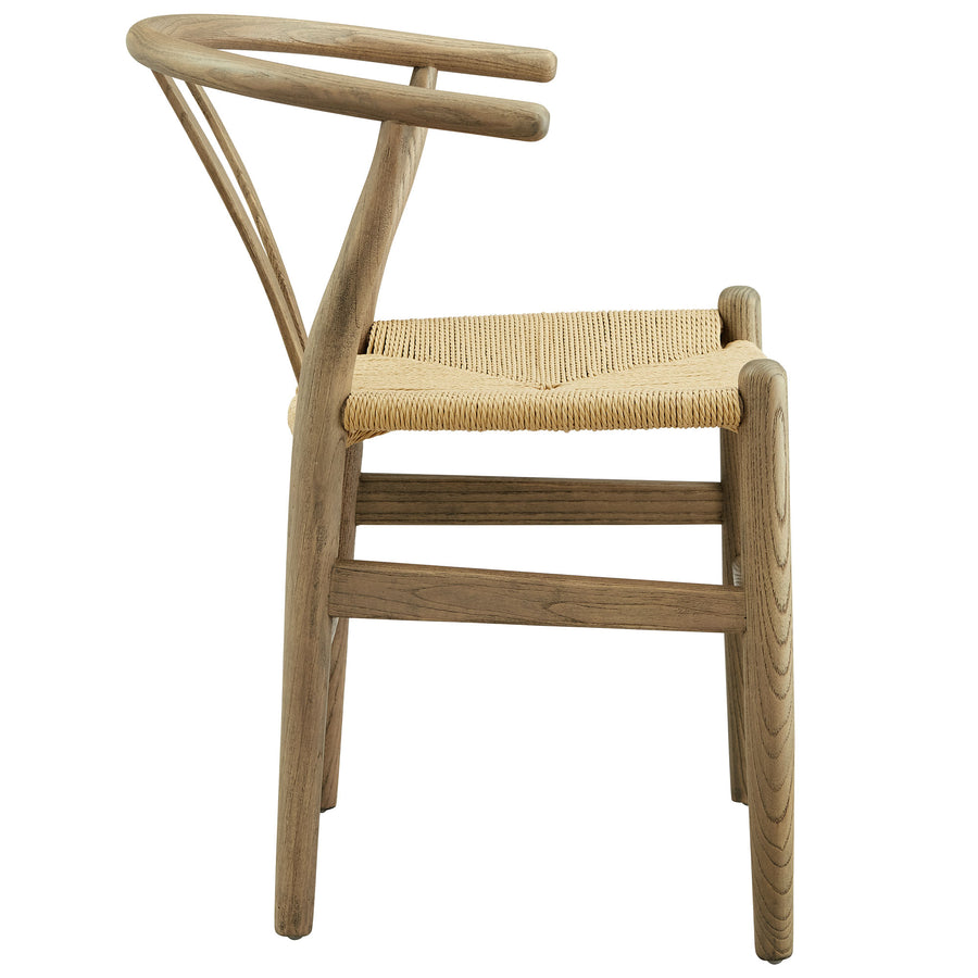 Sisal 29" Wood Dining Chair in Gray