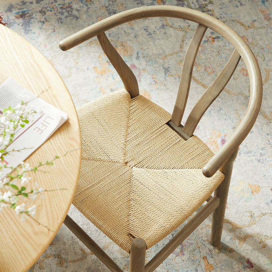 Sisal 29" Wood Dining Chair in Gray