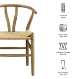 Sisal 29" Wood Dining Chair in Gray
