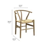 Sisal 29" Wood Dining Chair in Gray