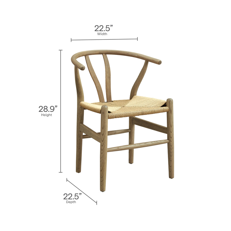 Sisal 29" Wood Dining Chair in Gray