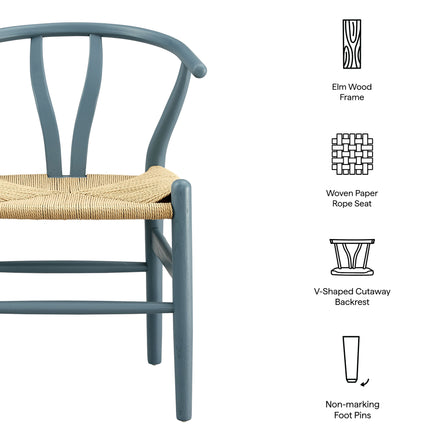 Amish 29" Wood Dining Chair in Harbor Blue