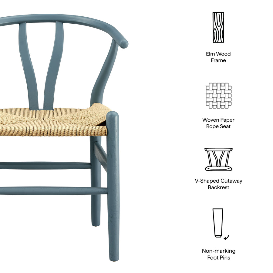 Sisal 29" Wood Dining Chair in Harbor Blue