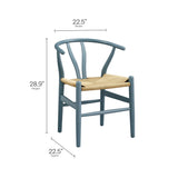 Sisal 29" Wood Dining Chair in Harbor Blue