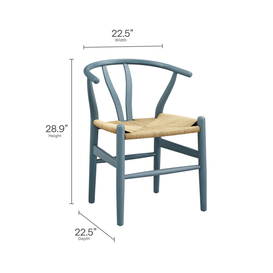 Sisal 29" Wood Dining Chair in Harbor Blue