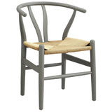 Sisal 29" Wood Dining Chair in Light Gray