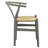 Sisal 29" Wood Dining Chair in Light Gray