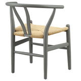 Sisal 29" Wood Dining Chair in Light Gray