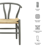 Sisal 29" Wood Dining Chair in Light Gray