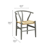 Sisal 29" Wood Dining Chair in Light Gray