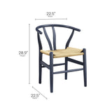 Sisal 29" Wood Dining Chair in Midnight