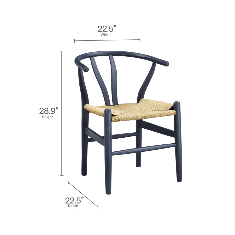 Sisal 29" Wood Dining Chair in Midnight