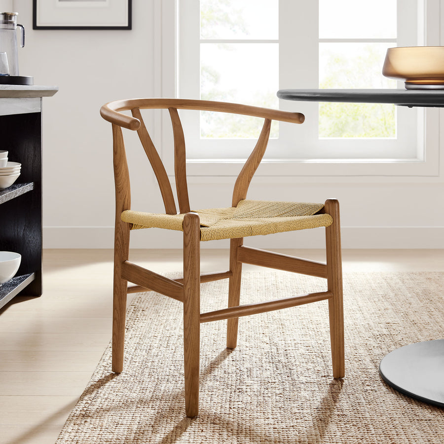 Sisal 29" Wood Dining Chair in Walnut