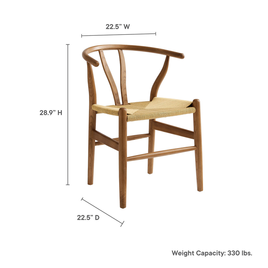 Sisal 29" Wood Dining Chair in Walnut