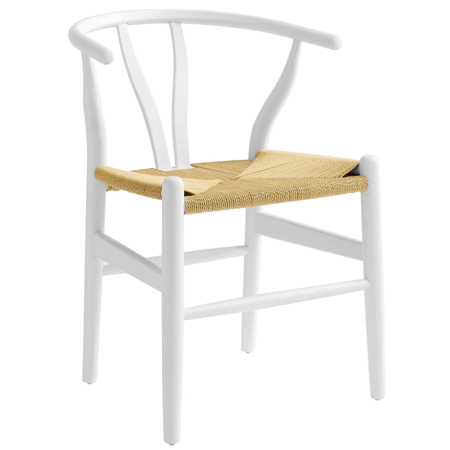 Sisal 29" Wood Dining Chair in White