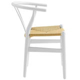 Sisal 29" Wood Dining Chair in White