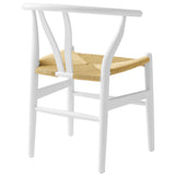 Sisal 29" Wood Dining Chair in White