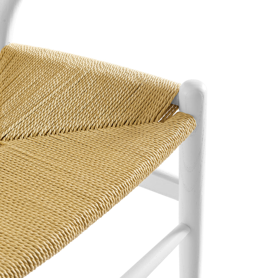 Sisal 29" Wood Dining Chair in White