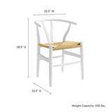 Sisal 29" Wood Dining Chair in White