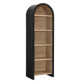 Citron Arched Narrow Bookcase Display Cabinet in Black