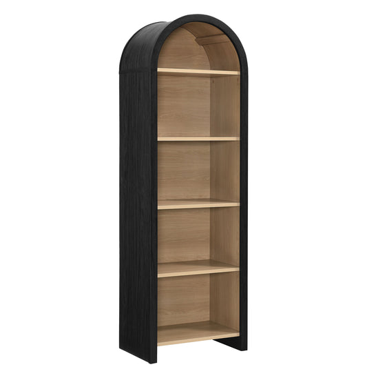 Evie Arched Narrow Bookcase Display Cabinet by Furniture For America