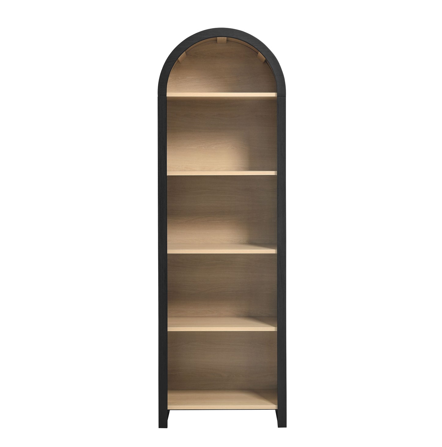 Evie Arched Narrow Bookcase Display Cabinet by Furniture For America