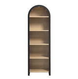 Citron Arched Narrow Bookcase Display Cabinet in Black