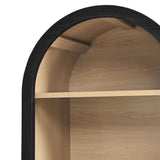 Citron Arched Narrow Bookcase Display Cabinet in Black