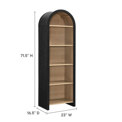 Evie Arched Narrow Bookcase Display Cabinet by Furniture For America