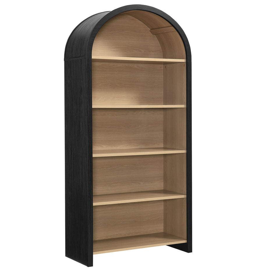Citron Arched Wide Bookcase Display Cabinet in Black