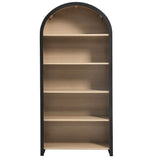 Citron Arched Wide Bookcase Display Cabinet in Black
