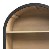 Citron Arched Wide Bookcase Display Cabinet in Black