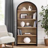 Citron Arched Wide Bookcase Display Cabinet in Black