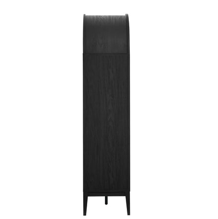 Nolan Arched Bar Cabinet in Black Oak