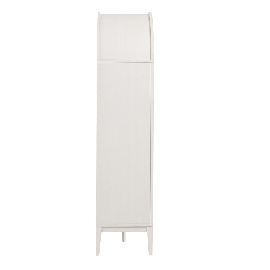Percale Arched Bar Cabinet in Ivory Oak