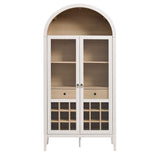 Percale Arched Bar Cabinet in Ivory Oak