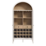 Percale Arched Bar Cabinet in Ivory Oak