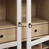 Percale Arched Bar Cabinet in Ivory Oak