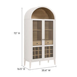 Percale Arched Bar Cabinet in Ivory Oak