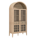 Percale Arched Bar Cabinet in Light Oak