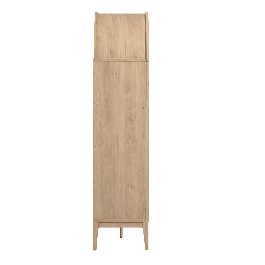 Percale Arched Bar Cabinet in Light Oak
