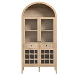 Percale Arched Bar Cabinet in Light Oak