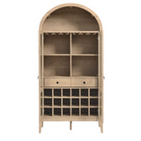 Percale Arched Bar Cabinet in Light Oak