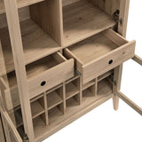Percale Arched Bar Cabinet in Light Oak