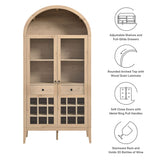 Percale Arched Bar Cabinet in Light Oak