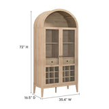 Percale Arched Bar Cabinet in Light Oak