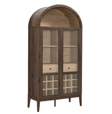 Percale Arched Bar Cabinet in Walnut Light Oak